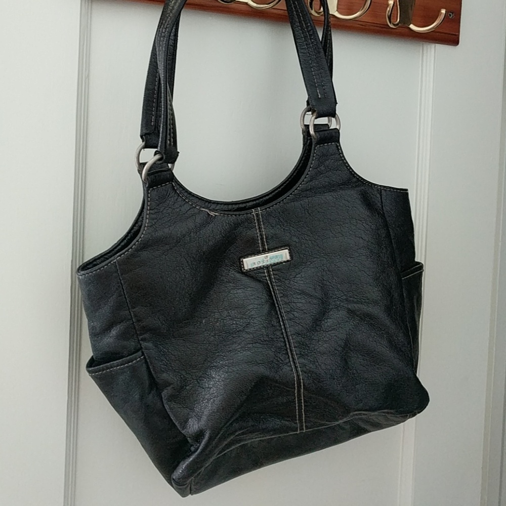 Black vinyl purse